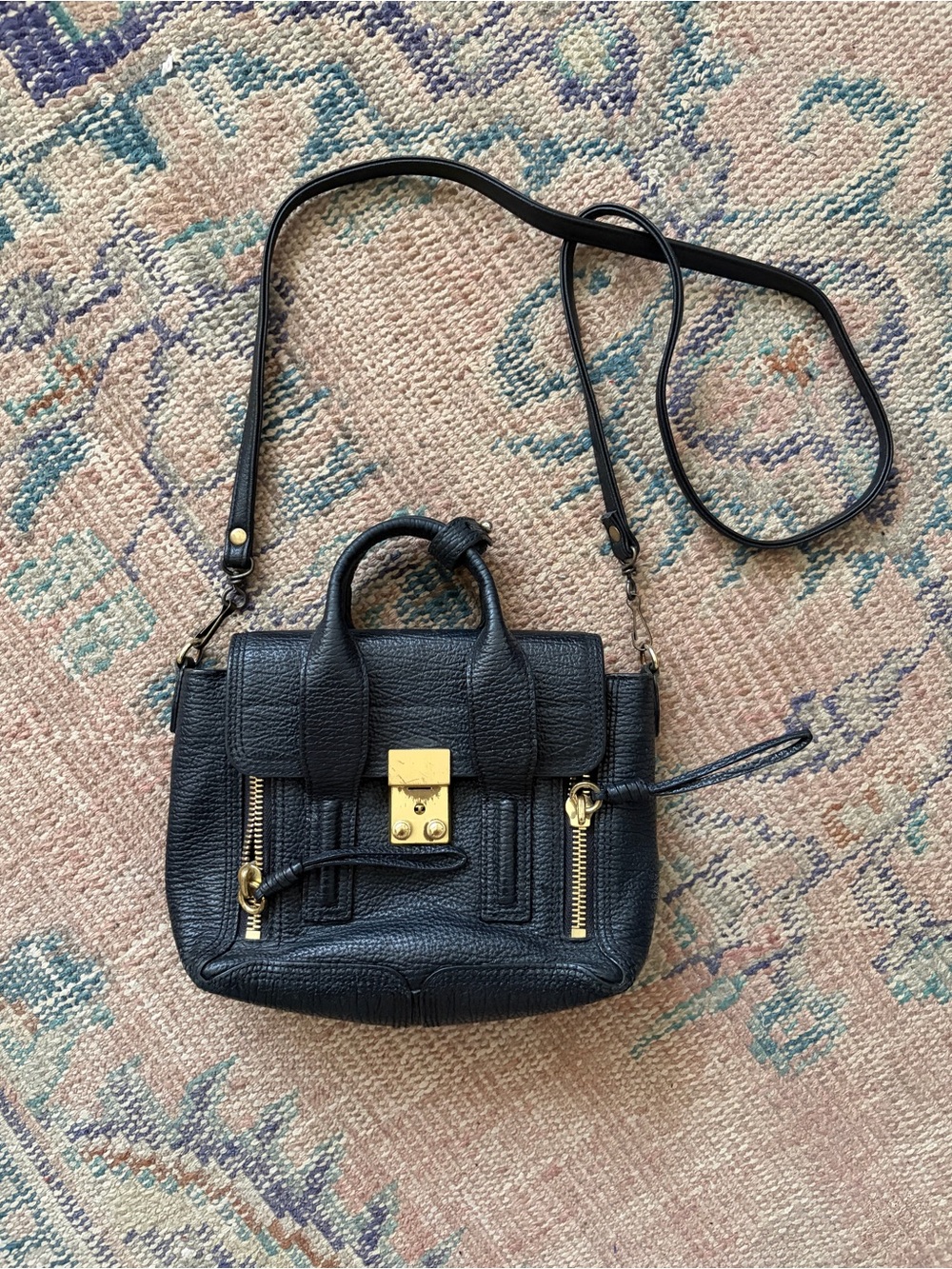 3.1 Phillip Lim Black Leather Crossbody with Gold Hardware